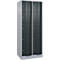 C+P Schließfachschrank Resisto, 2 Abteile, 10 Fächer, B 772 x T 640 x H 1950 mm, Weißalu/Anthrazitgrau