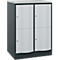 C+P Schließfachschrank Resisto, 2 Abteile, 4 Fächer, B 772 x T 640 x H 1077 mm, Anthrazitgrau/Lichtgrau