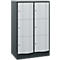C+P Schließfachschrank Resisto, 2 Abteile, 6 Fächer, B 772 x T 540 x H 1255 mm, Anthrazitgrau/Lichtgrau