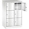 C+P Schließfachschrank Resisto, 2 Abteile, 6 Fächer, B 772 x T 540 x H 1255 mm, Lichtgrau