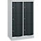 C+P Schließfachschrank Resisto, 2 Abteile, 6 Fächer, B 772 x T 540 x H 1255 mm, Verkehrsweiß