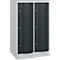 C+P Schließfachschrank Resisto, 2 Abteile, 6 Fächer, B 772 x T 640 x H 1255 mm, Anthrazitgrau/Lichtgrau