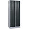 C+P Schließfachschrank Resisto, 2 Abteile, 8 Fächer, B 772 x T 540 x H 1950 mm, Weißalu/Anthrazitgrau