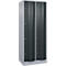 C+P Schließfachschrank Resisto, 2 Abteile, 8 Fächer, B 772 x T 640 x H 1950 mm, Weißalu/Anthrazitgrau