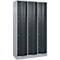 C+P Schließfachschrank Resisto, 3 Abteile, 12 Fächer, B 1148 x T 540 x H 1950 mm, Weißalu/Anthrazitgrau