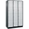 C+P Schließfachschrank Resisto, 3 Abteile, 12 Fächer, B 1148 x T 640 x H 1950 mm, Anthrazitgrau/Lichtgrau