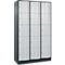 C+P Schließfachschrank Resisto, 3 Abteile, 15 Fächer, B 1148 x T 540 x H 1950 mm, Anthrazitgrau/Lichtgrau