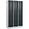 C+P Schließfachschrank Resisto, 3 Abteile, 15 Fächer, B 1148 x T 540 x H 1950 mm, Lichtgrau/Anthrazitgrau