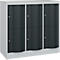 C+P Schließfachschrank Resisto, 3 Abteile, 6 Fächer, B 1148 x T 540 x H 1077 mm, Lichtgrau/Anthrazitgrau