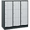C+P Schließfachschrank Resisto, 3 Abteile, 9 Fächer, B 1148 x T 540 x H 1255 mm, Anthrazitgrau/Lichtgrau