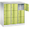 C+P Schließfachschrank Resisto, 3 Abteile, 9 Fächer, B 1148 x T 540 x H 1255 mm, Lichtgrau/Anthrazitgrau