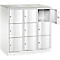 C+P Schließfachschrank Resisto, 3 Abteile, 9 Fächer, B 1148 x T 640 x H 1255 mm, Verkehrsweiß