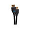 Ein schwarzes HDMI-Kabel mit goldenen Steckern und der Aufschrift "C2G".
