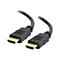 Zwei schwarze HDMI-Kabel mit goldenen Steckern, vor weißem Hintergrund.