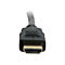 Nahaufnahme eines schwarzen HDMI-Kabels mit goldenem Anschluss.
