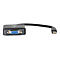 Ein schwarzer Adapter mit einem VGA-Anschluss und einem Mini-DisplayPort-Anschluss. Das Produkt ist auf weißem Hintergrund abgebildet.