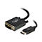 Schwarzes DVI-zu-DisplayPort-Kabel. Auf dem DVI-Stecker ist das C2G-Logo zu sehen.