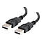Zwei schwarze USB-Kabel mit Steckern. Die Kabel sind auf weißem Hintergrund abgebildet.