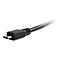 Ein schwarzes Micro-USB-Kabel, das auf weißem Hintergrund abgebildet ist.