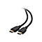 Zwei schwarze HDMI-Kabel mit Steckern; auf einem steht HDMI, auf dem anderen C2G.