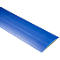 Blue, ribbed material, beveled with a series of holes on the edge.