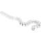 White, snake-like cable management on a white background.