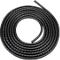 Black spiral hose that bundles and protects cables.