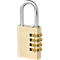 Cadenas à code chiffré, 4 roulettes à chiffres, hauteur sous anse 40 mm, double verrouillage, laiton massif