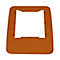 Cadre rectangulaire orange avec une découpe carrée au centre.