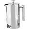 Cafetière Caterado OXFORD, ronde, double paroi, volume 1 l, lavable au lave-vaisselle, Ø 105 x H 220 mm, inox poli, argenté