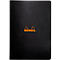 Cahier de notes Rhodia, 48 feuilles, DIN A4, 80g/m², certifié PEFC®, couverture souple, quadrillé, noir