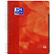 Cahier Oxford rouge avec spirale et logo. Fond orange, inscription : European Book 4.
