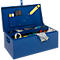 Caisse de transport, compartiment pour documents, compartiment amovible pour outils, L 830 x l 440 x H 340 mm, tôle d'acier, RAL 5010