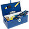 Caisse de transport, compartiment pour documents, compartiment amovible pour outils, L 830 x l 440 x H 340 mm, tôle d'acier, RAL 5010