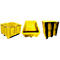 Caisse-palette Big Box 680 l, L 1200 x P 1000 x H 790 mm, fermée, jaune, 3 patins