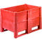 Caisse-palette en polyéthylène, à parois fermées, 500 L, rouge