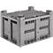Caisse-palette - polyéthylène - L 1200 x l 1000 x H 760 mm - 610 litres - 4 pieds - avec 1 paroi rabattable