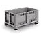 Caisse-palette - polyéthylène - L 1200 x l 800 x H 580 mm - 330 litres - avec 4 pieds - construction fermée