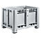 Caisse-palette - polyéthylène - L 1200 x l 800 x H 760 mm - 470 litres - avec 4 pieds - construction fermée