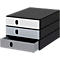Caisson à tiroirs Styro Styroval Pro Color Flow, pour les formats jusqu'à C4, 3 tiroirs fermés, gris/noir, dégradé de couleurs
