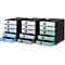 Caisson à tiroirs Styro Styroval Pro Color Flow, pour les formats jusqu'à C4, 5 tiroirs fermés, bleu/noir, dégradé de couleurs