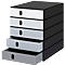 Caisson à tiroirs Styro Styroval Pro Color Flow, pour les formats jusqu'à C4, 5 tiroirs fermés, gris/noir, dégradé de couleurs
