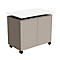 Caisson d'appoint SOLUS PLAY, mobile, 2 portes battantes, L 800 x P 500 x H 720 - 1080 mm, Stone grey