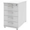 Caisson d'extension BARI, tiroir plumier, 4 tiroirs, verrouillable, l. 433 x P 800 x H 720 mm, blanc