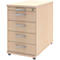 Caisson d'extension BARI, tiroir plumier, 4 tiroirs, verrouillable, l. 433 x P 800 x H 720 mm, coloris érable