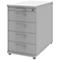 Caisson d'extension BARI, tiroir plumier, 4 tiroirs, verrouillable, l. 433 x P 800 x H 720 mm, gris clair