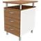 Caisson fixe ARLON OFFICE, avec plateau de table, 3 tiroirs, l. 450 x P 600 x H 730 mm, verrouillable, Canaletto/blanc