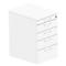 Caisson fixe BEXXSTAR, 4 tiroirs, tiroir à ustensiles, L 430 x P 600 x H 740 mm, blanc
