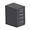 Caisson fixe BEXXSTAR, 4 tiroirs, tiroir à ustensiles, L 430 x P 600 x H 740 mm, noir