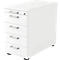 Caisson fixe TARVIS, 1 tiroir-plumier, verrouillable, 4 tiroirs, l. 428 x P 800 x H 720-760 mm, blanc